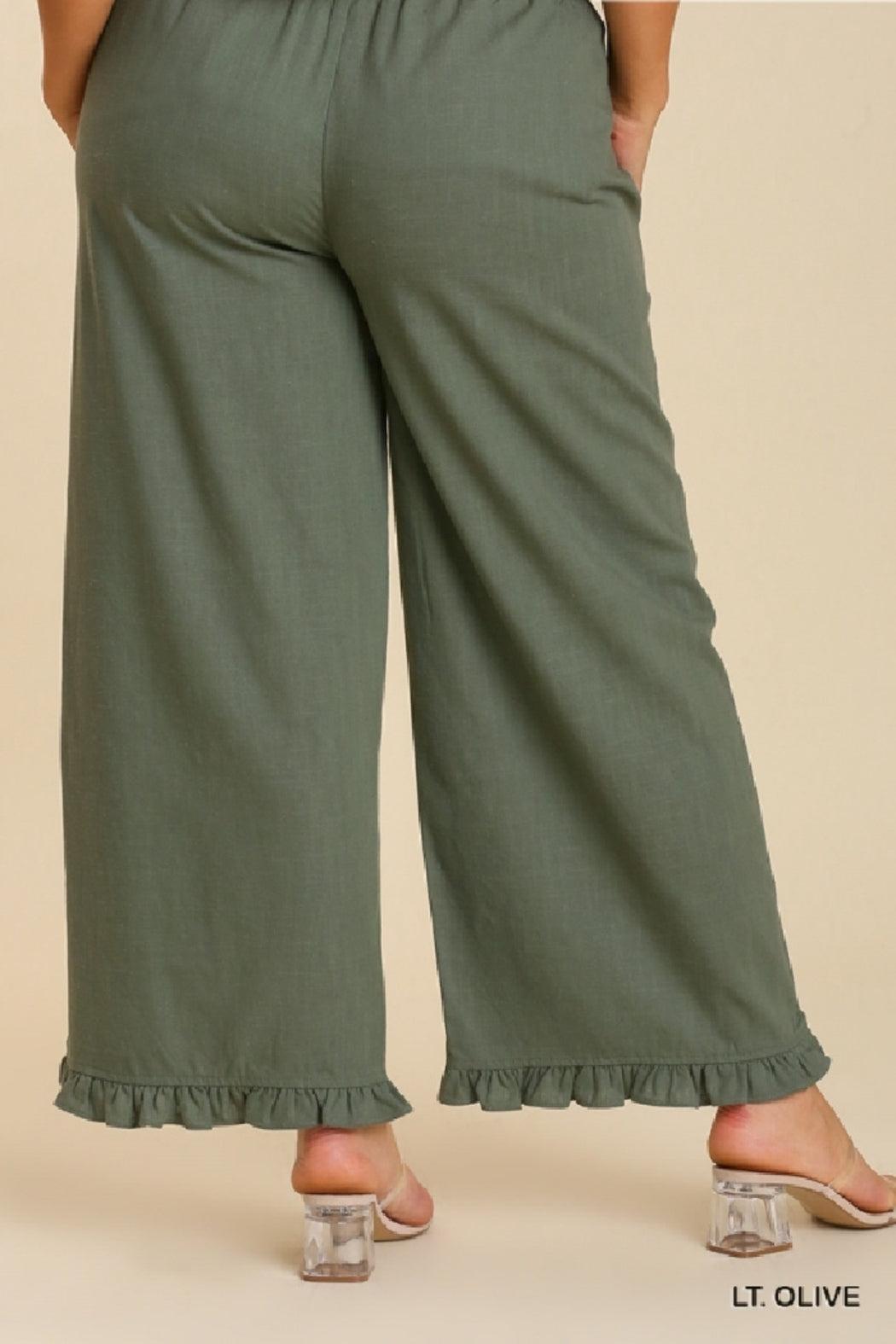 Ruffle Hem Pant Curvy Female Product Image