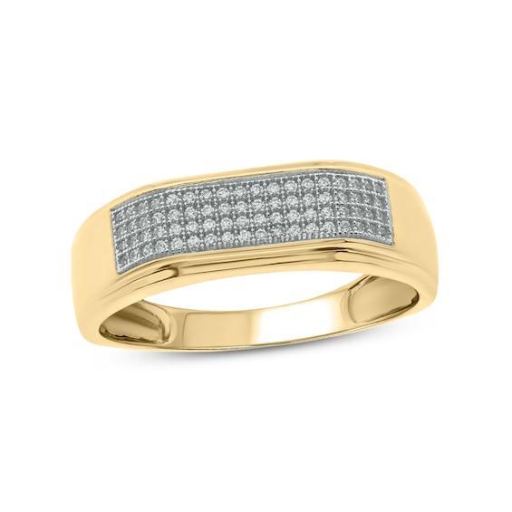 Men's 1/3 CT. T.w. Diamond Squared Wedding Band in 14K Gold Product Image