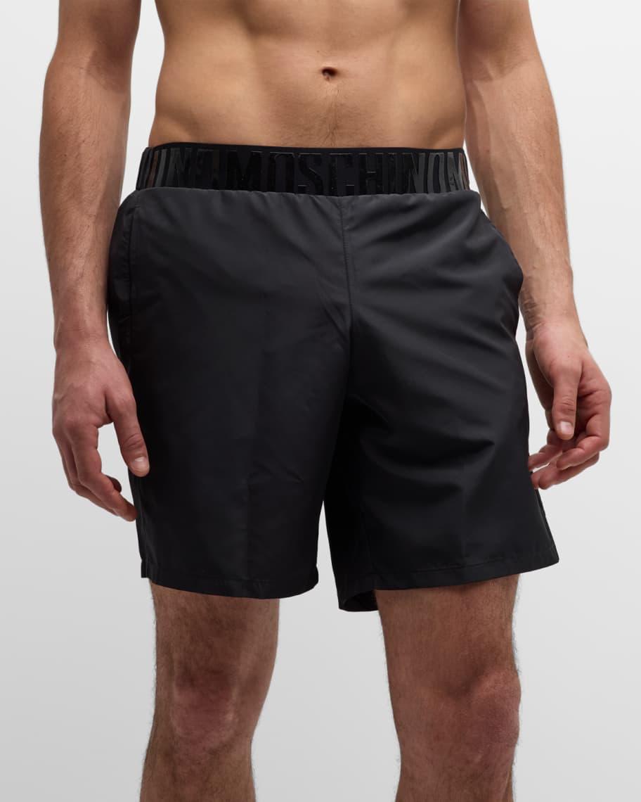 Mens Shiny Logo Elastic Swim Shorts Product Image