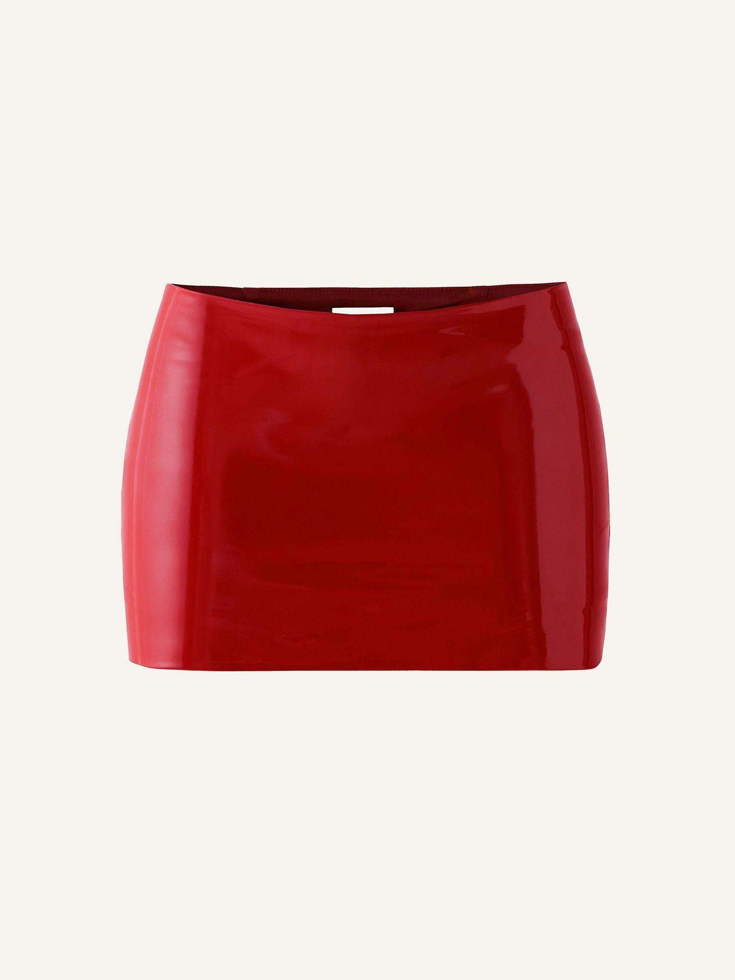 Bundle: Mini Mini skort in Red patent + Base top in Milk Product Image