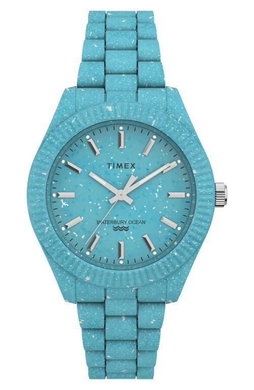 TIMEX ® Waterbury Ocean Recycled Plastic Bracelet Watch, 37mm In Blue/blue/blue Product Image