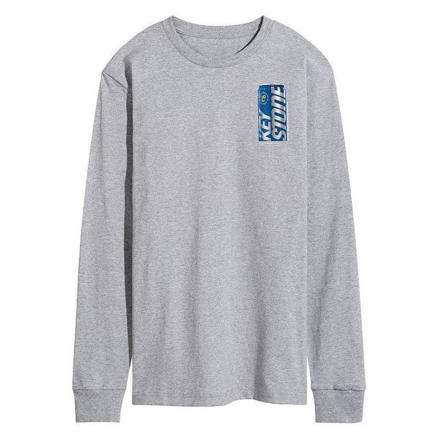 Mens Keystone Light Bottle Can Long Sleeve Graphic Tee Grey Gray Product Image