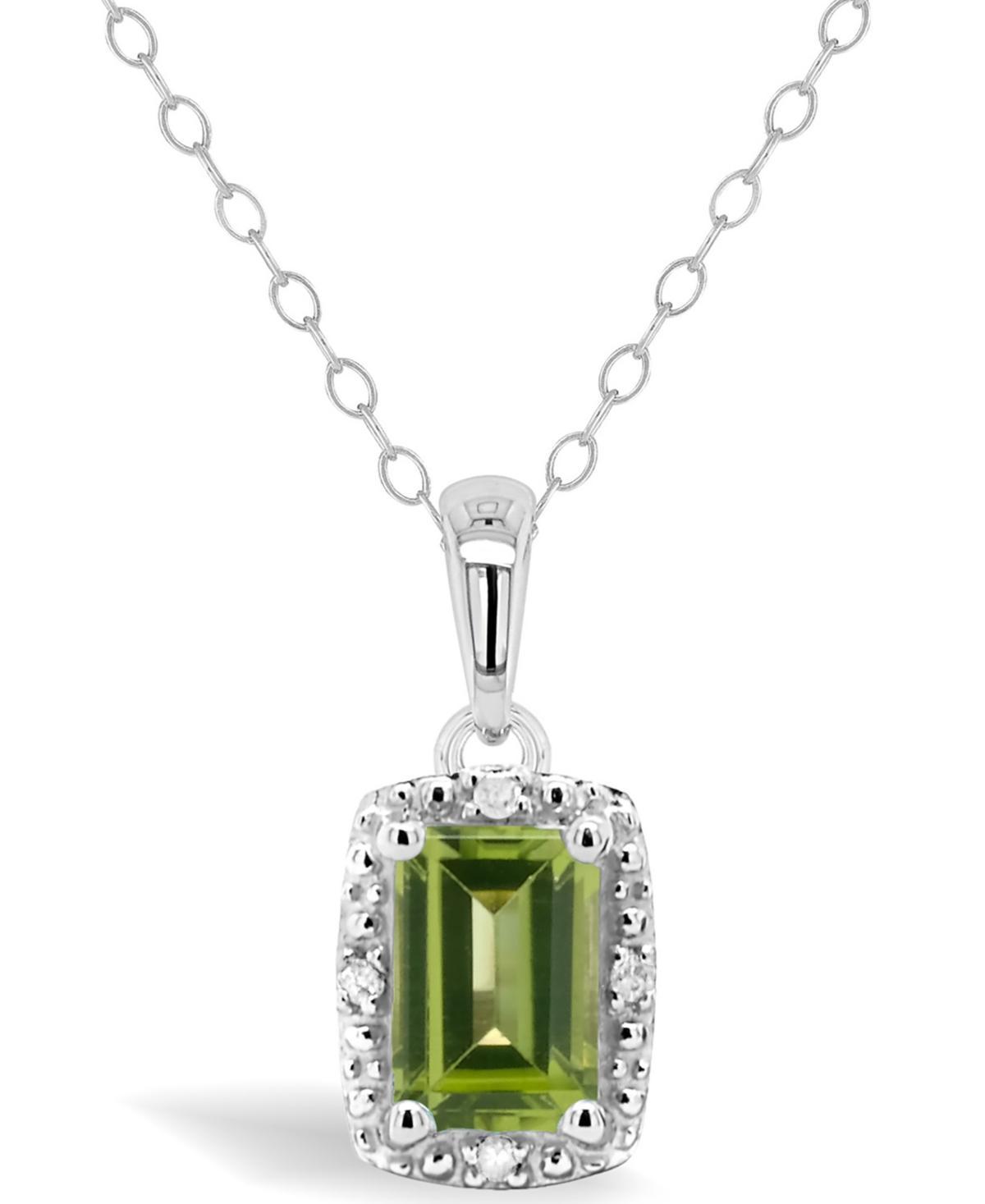 Gemstone and Diamond Accent Pendant Necklace in Sterling Silver Product Image