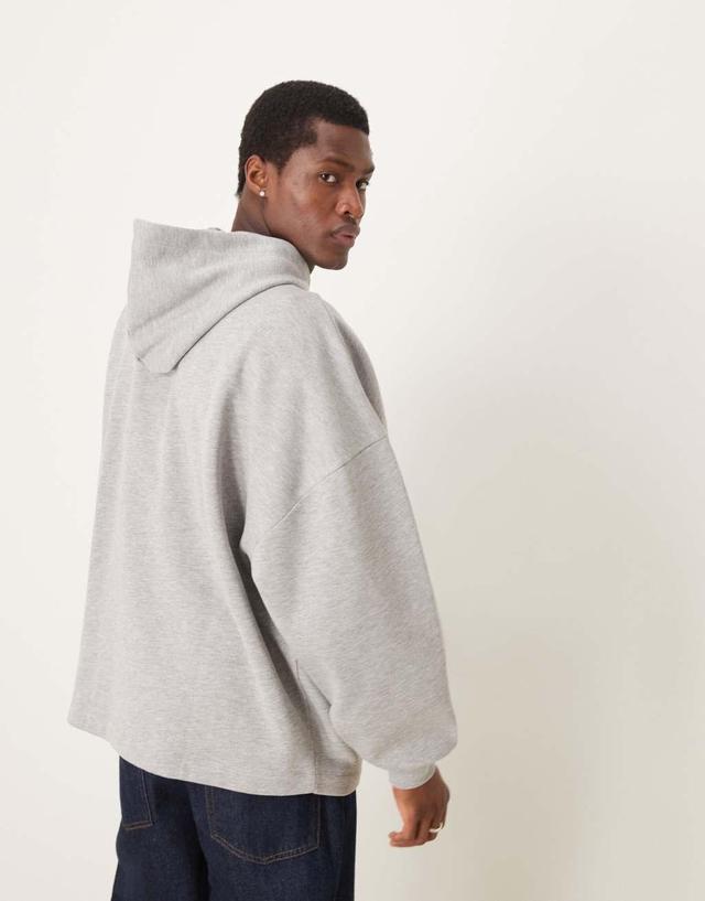 ASOS DESIGN extreme oversized hoodie with fixed hem in gray heather Product Image