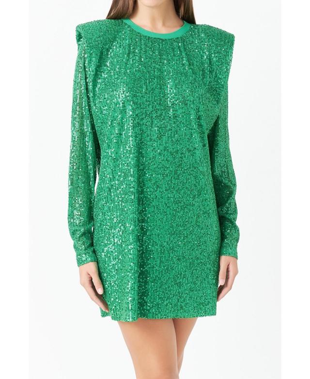 Endless Rose Sequin Long Sleeve Shift Minidress Product Image