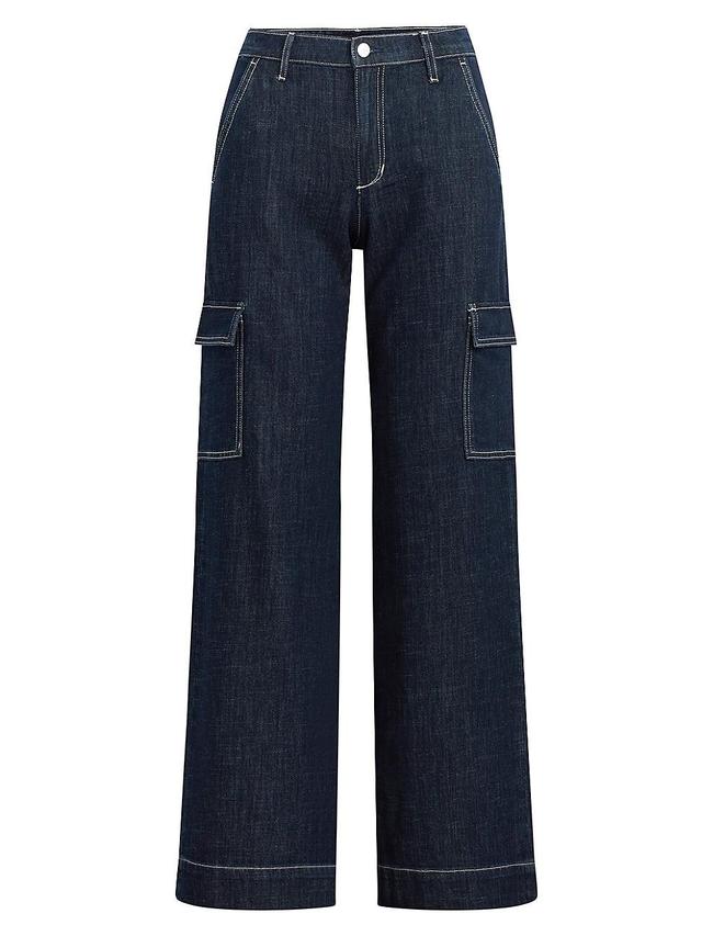 Joes Jeans The Petra Cargo High Rise Wide Leg Jeans in Rinse Product Image