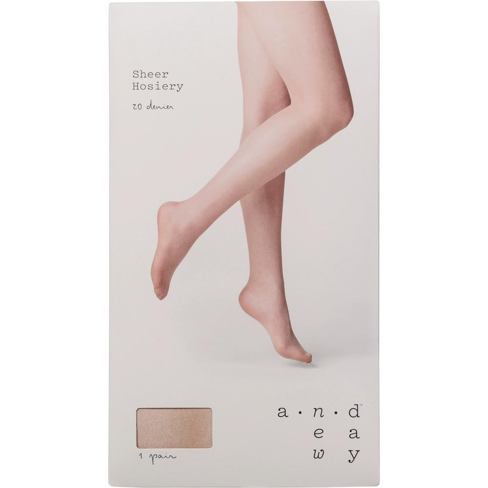 Womens 20D Sheer Tights - A New Day Honey Beige S/M Product Image