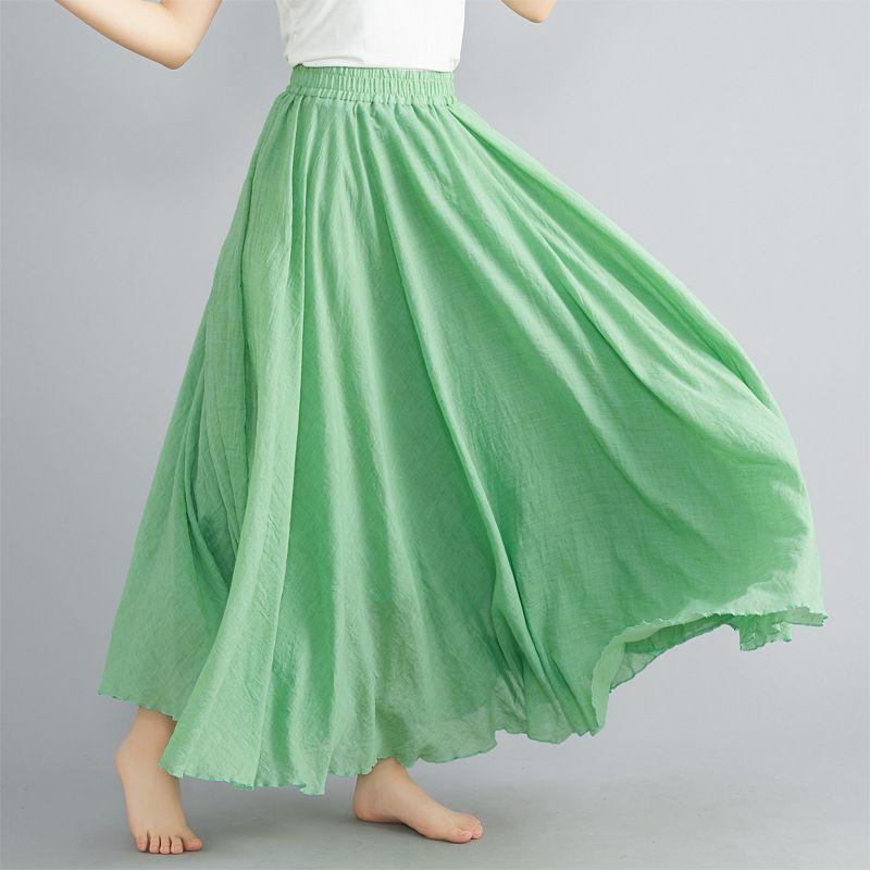 Maxi A-Line Linen Skirt Product Image