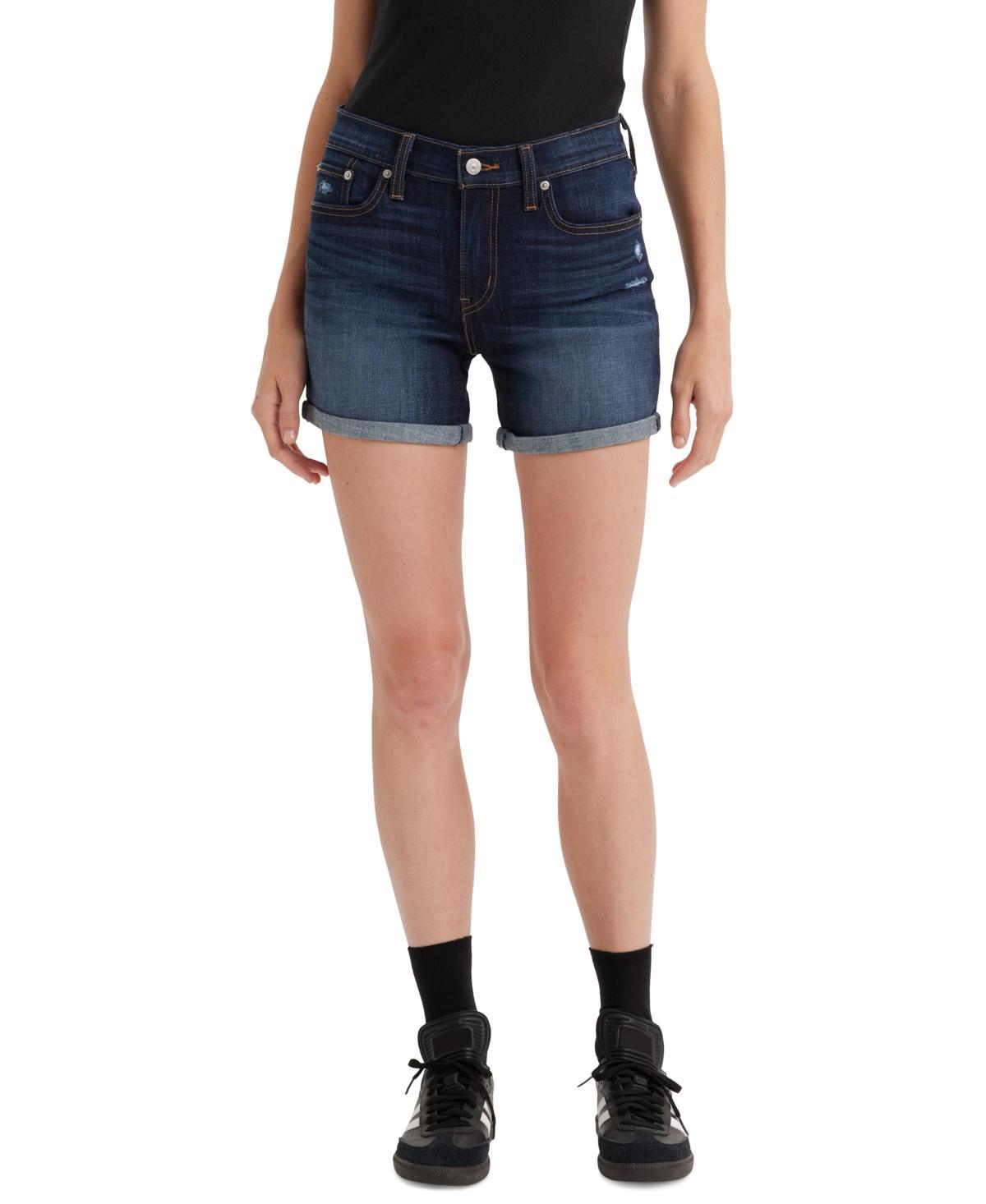 Levis Mid Rise Update Cuffed Hem Stretch Denim Shorts Product Image