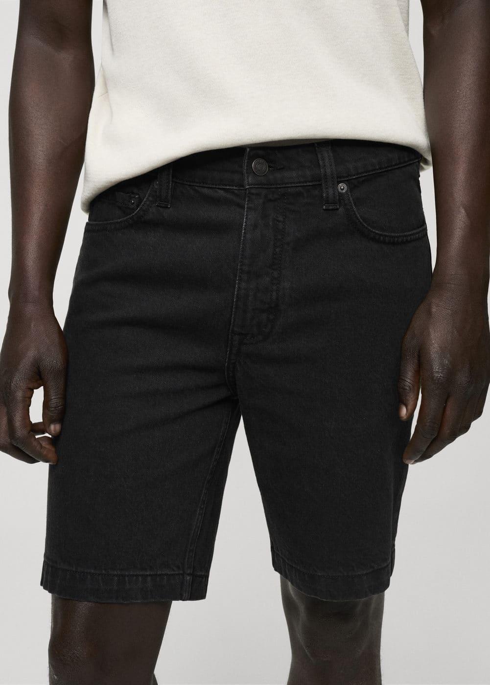 MANGO MAN - Regular-fit denim bermuda shorts black denimMen Product Image