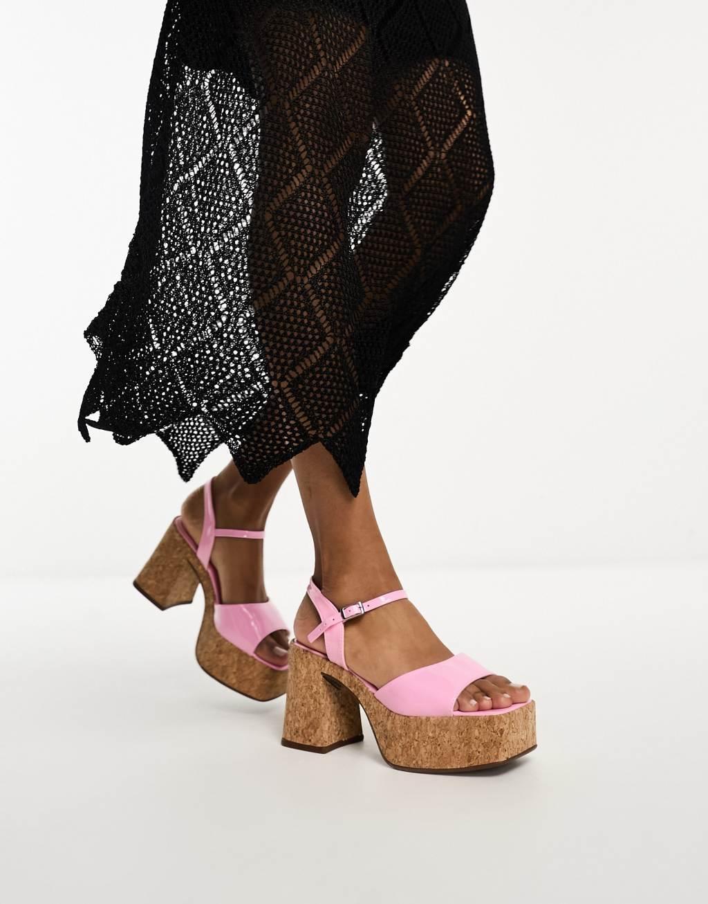 ASOS DESIGN Hamil mid platform sandals Product Image