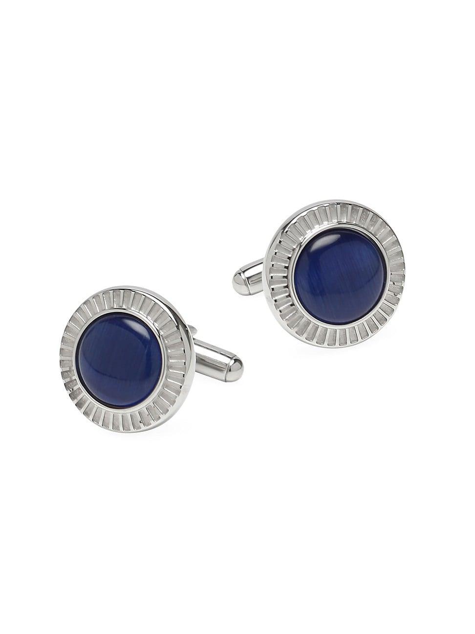 Mens Ox & Bull Trading Co. Radiant Blue Catseye Stainless Steel Cufflinks Product Image