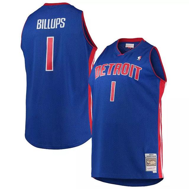 Mens Mitchell & Ness Chauncey Billups Blue Detroit Pistons Big & Tall Hardwood Classics Swingman Jersey Product Image