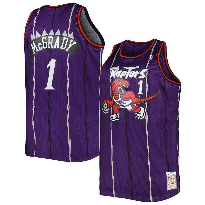 Mens Mitchell & Ness Tracy McGrady Purple Toronto Raptors Big & Tall Hardwood Classics 1998-99 Swingman Jersey Product Image