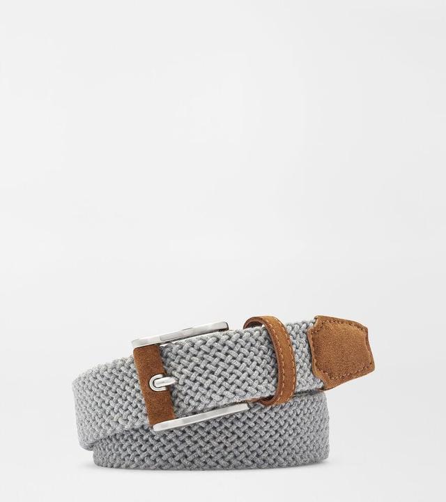 Peter Millar Mens Skyline Woven Belt | Color: Nickel | Size: 42 Product Image