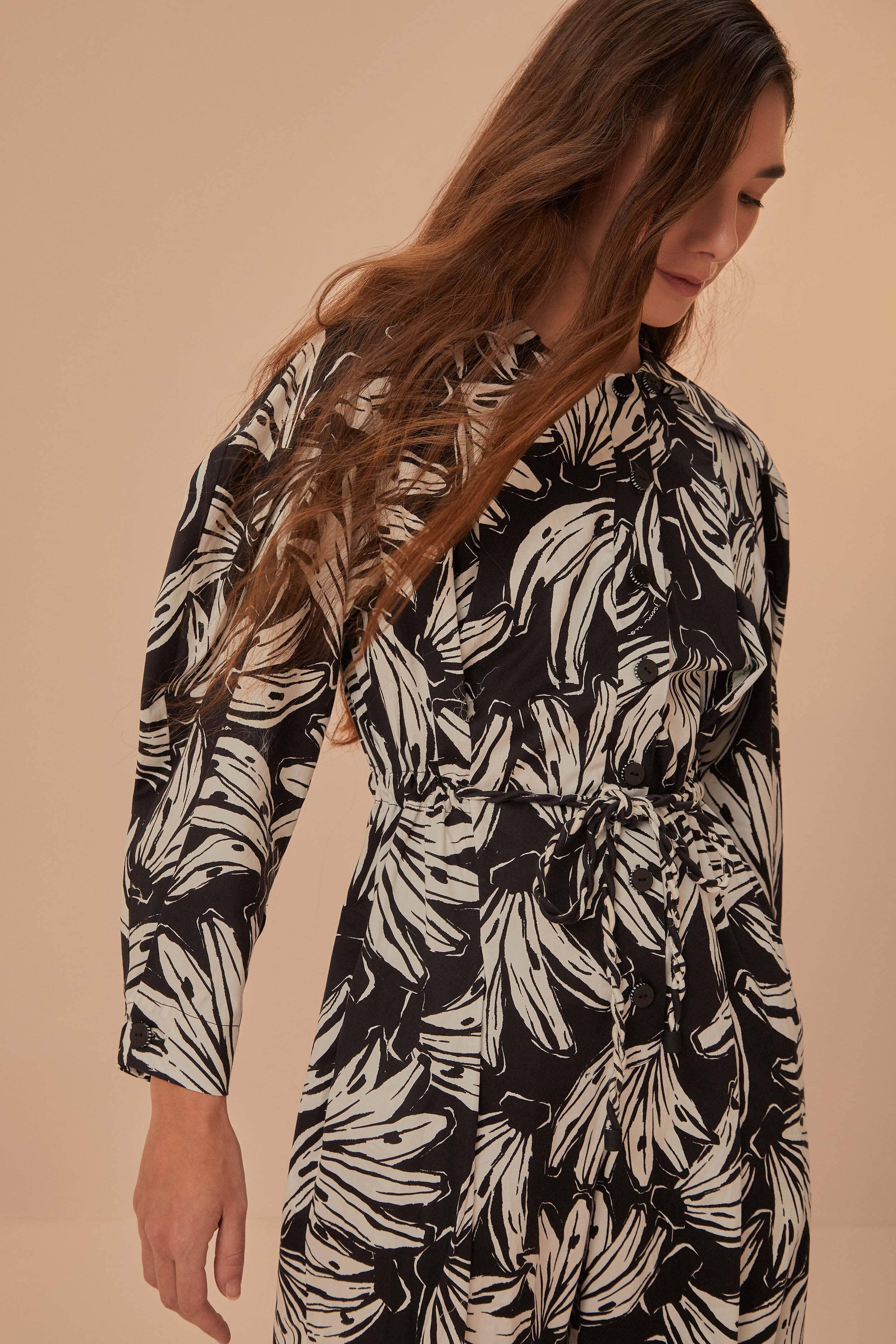 Black Bossa Banana Long Sleeve Jumpsuit Product Image