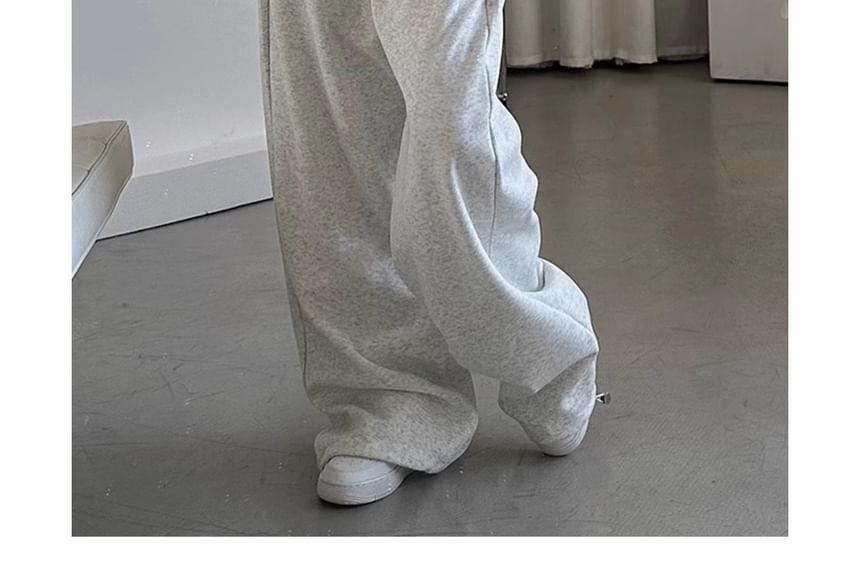 High Rise Plain Wide Leg Sweatpants Product Image