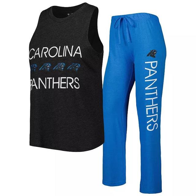 Womens Concepts Sport /Black Carolina Panthers Muscle Tank Top & Pants Sleep Set Product Image