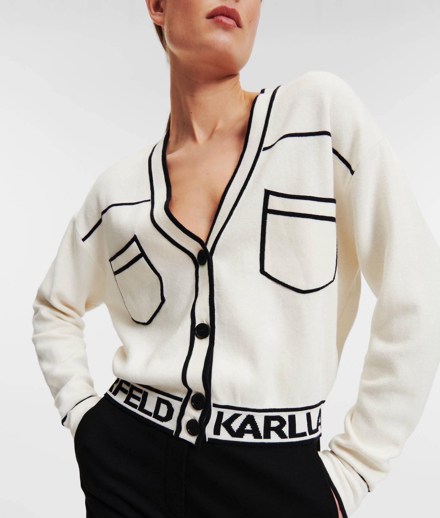 CROPPED KARL LOGO CARDIGAN Product Image