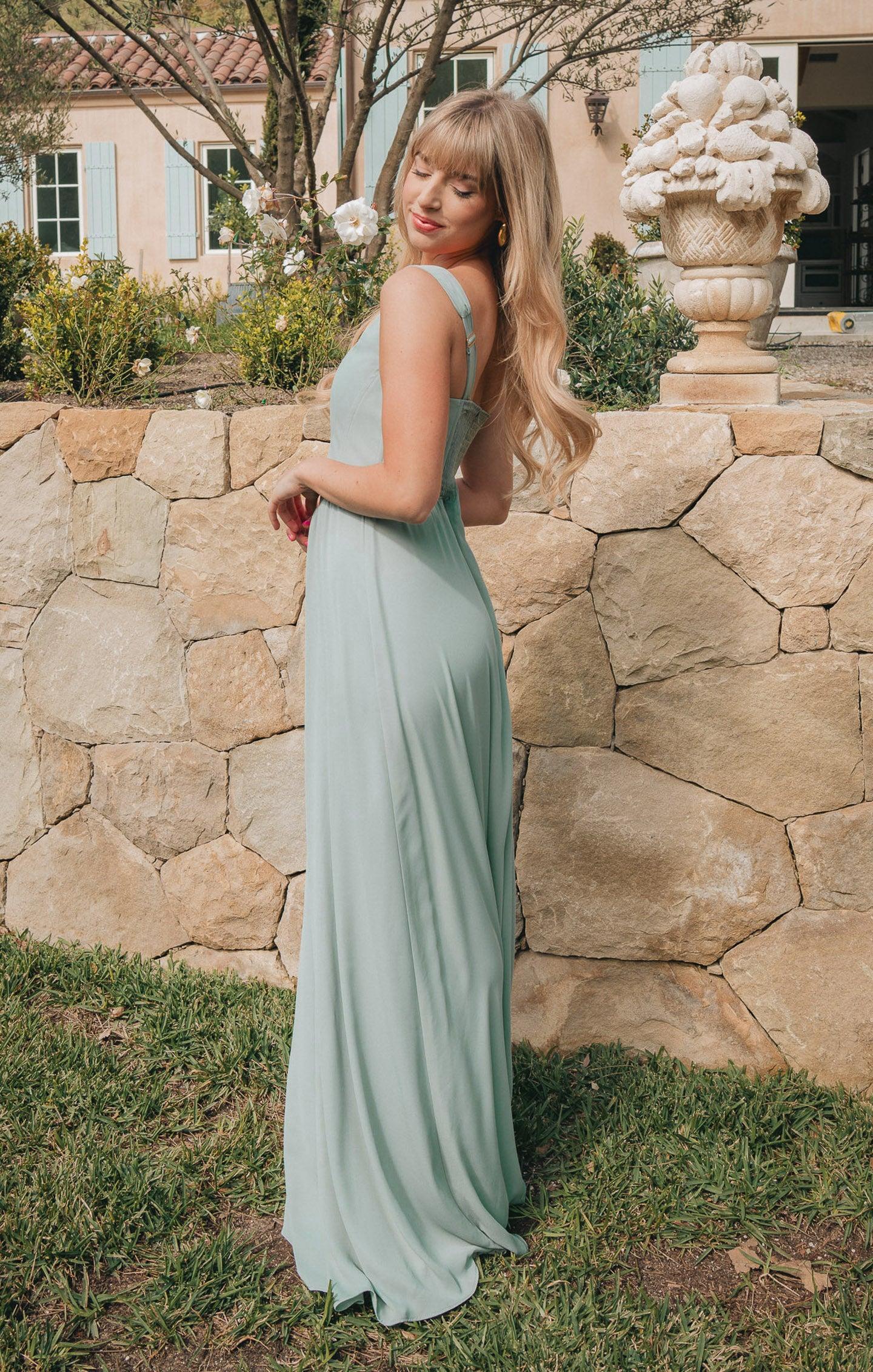 Nina Maxi Dress ~ Silver Sage Crisp Product Image