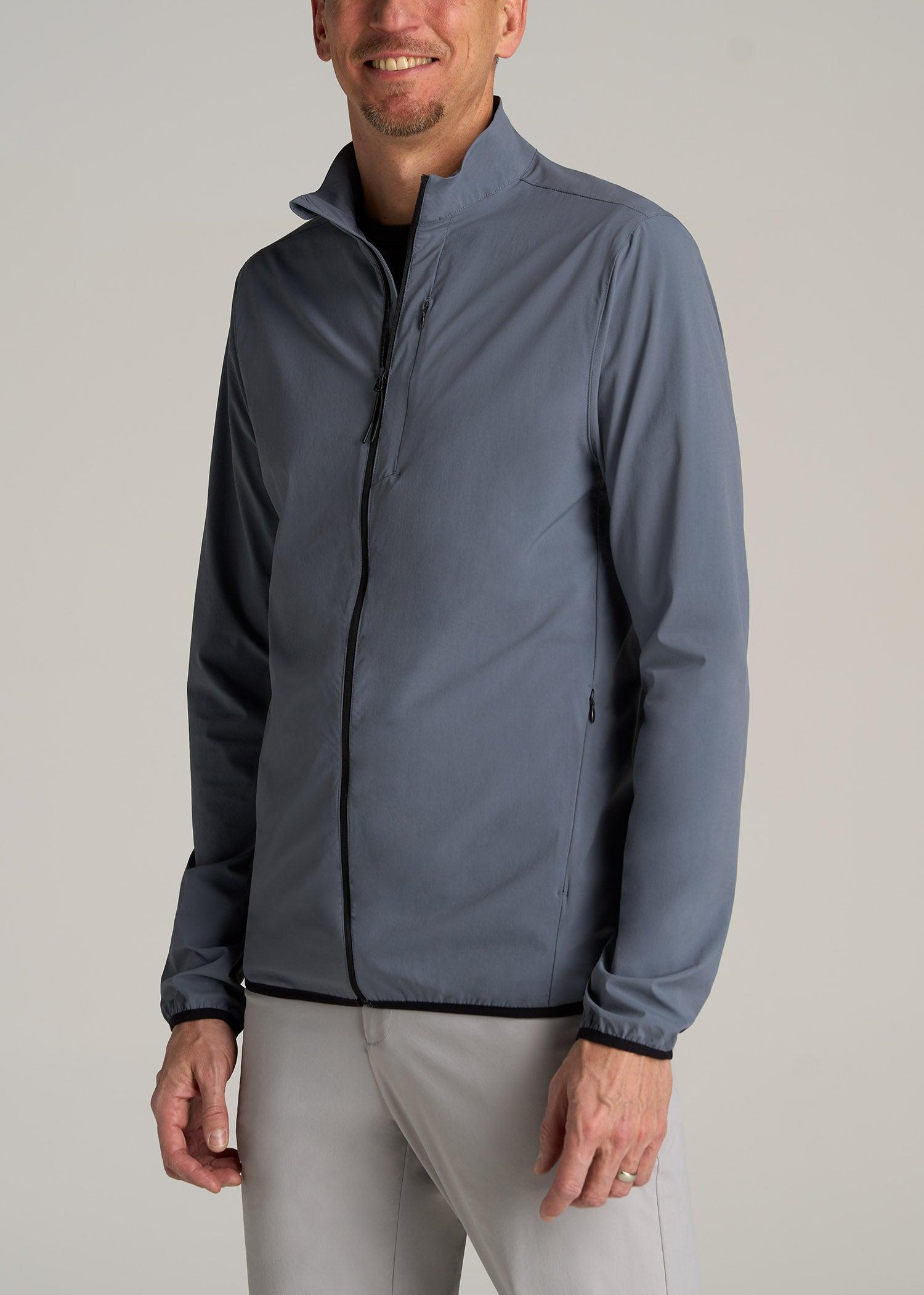 Tall Men's Softshell Jacket for Outdoor Training in Smoky Blue Male Product Image