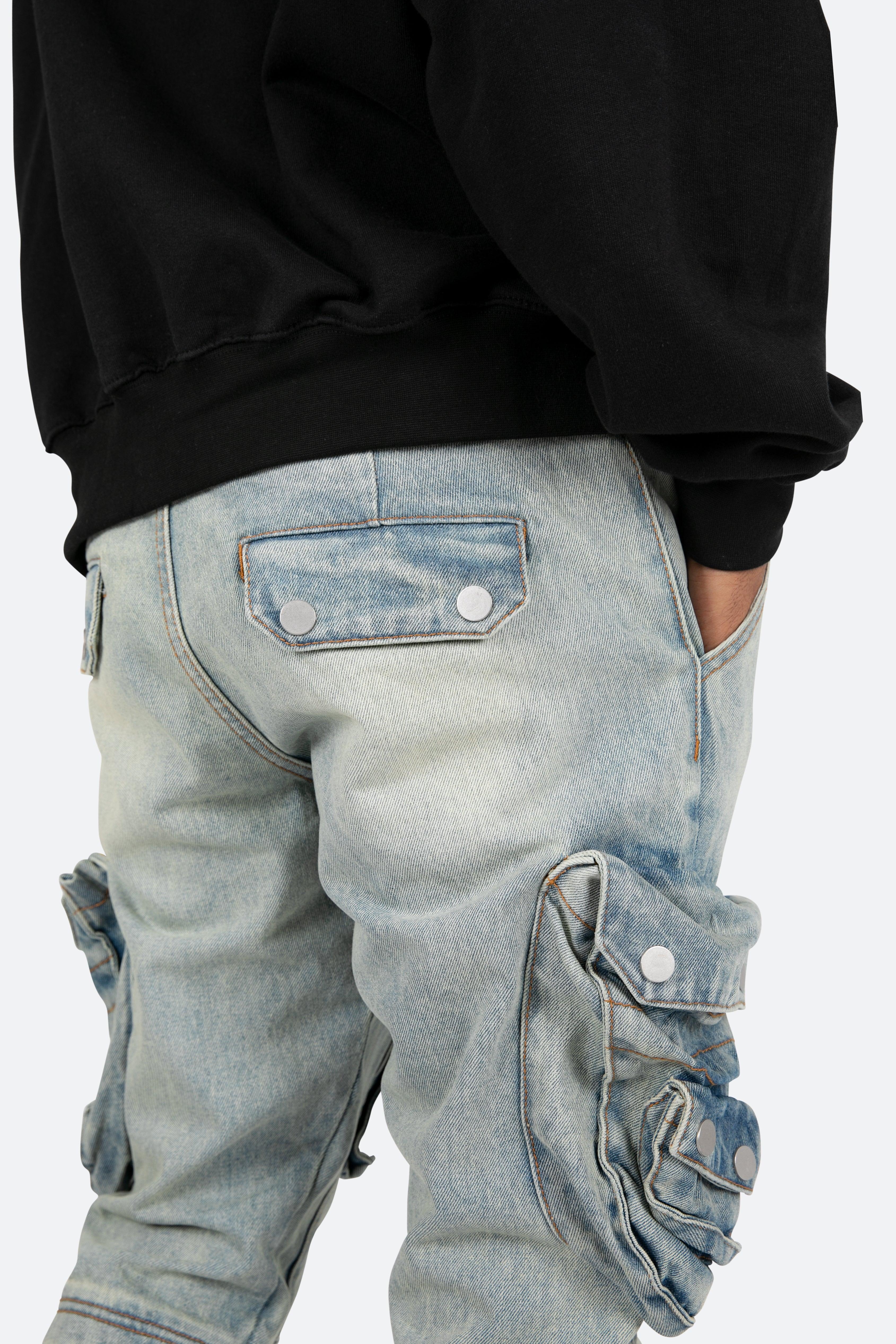 B480 Cargo Flare Denim - Vintage Blue Product Image