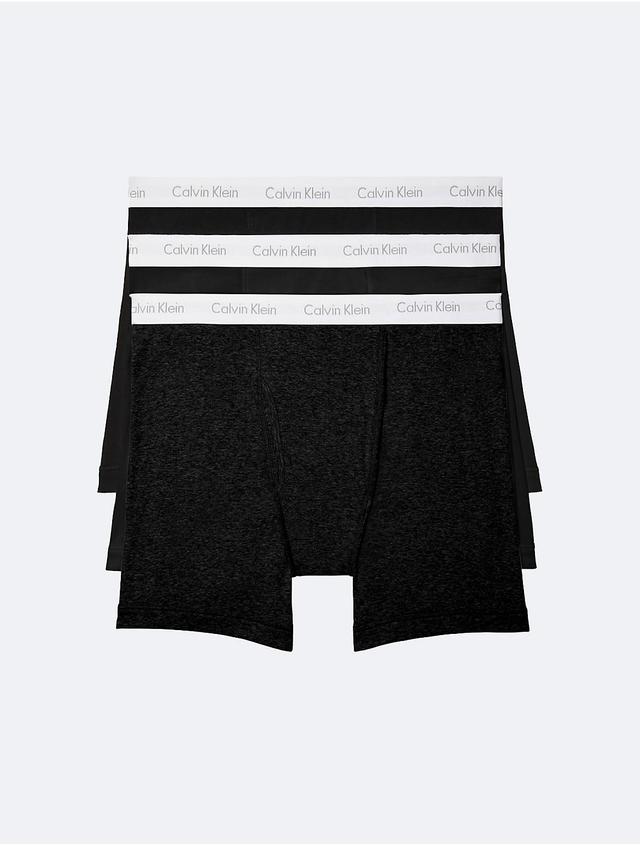 Calvin Klein Mens Big + Tall Cotton Classics 3-Pack Boxer Brief - Black - 2XL Product Image