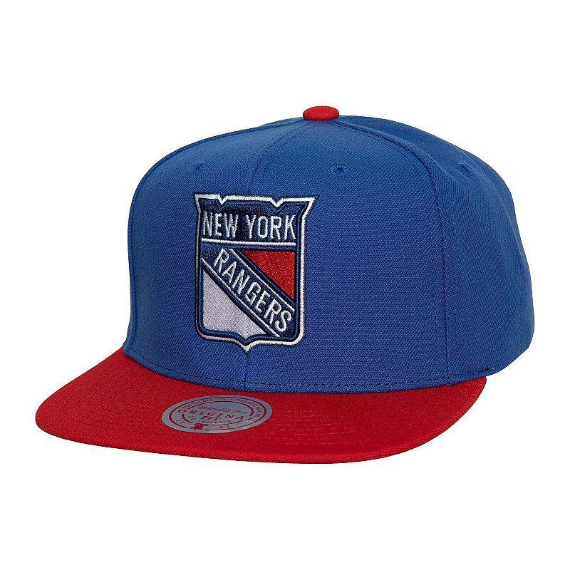 Mens Mitchell & Ness Blue New York Rangers Core Team Ground 2.0 Snapback Hat Product Image