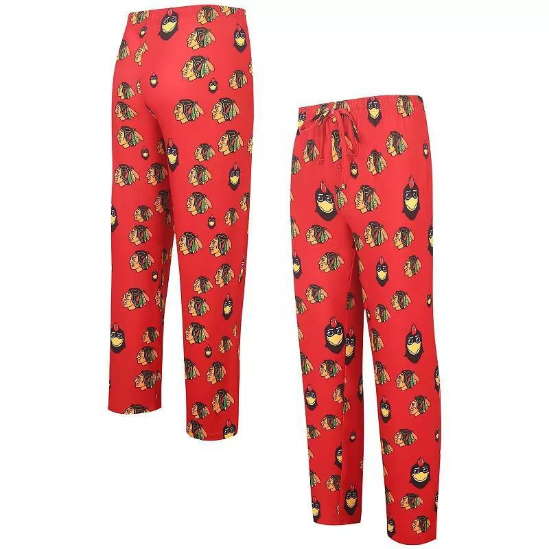 Mens Concepts Sport Chicago Blackhawks Gauge Allover Print Knit Sleep Pants Product Image