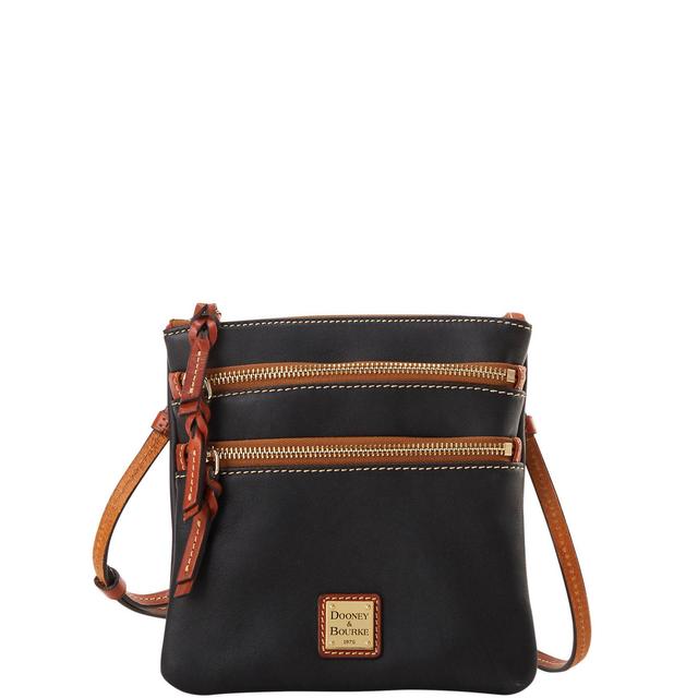 Dooney & Bourke Womens Penrose Triple Zip Crossbody Leather Shoulder Bag in Black Product Image