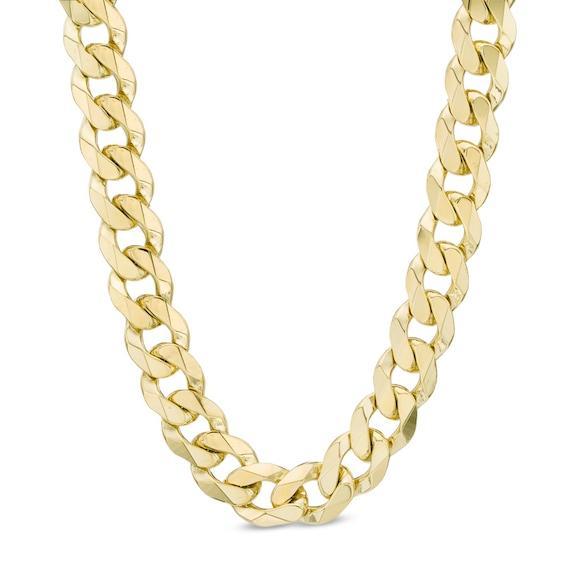 Men's 10.3mm Curb Chain Necklace in Solid 10K Gold - 24" Product Image