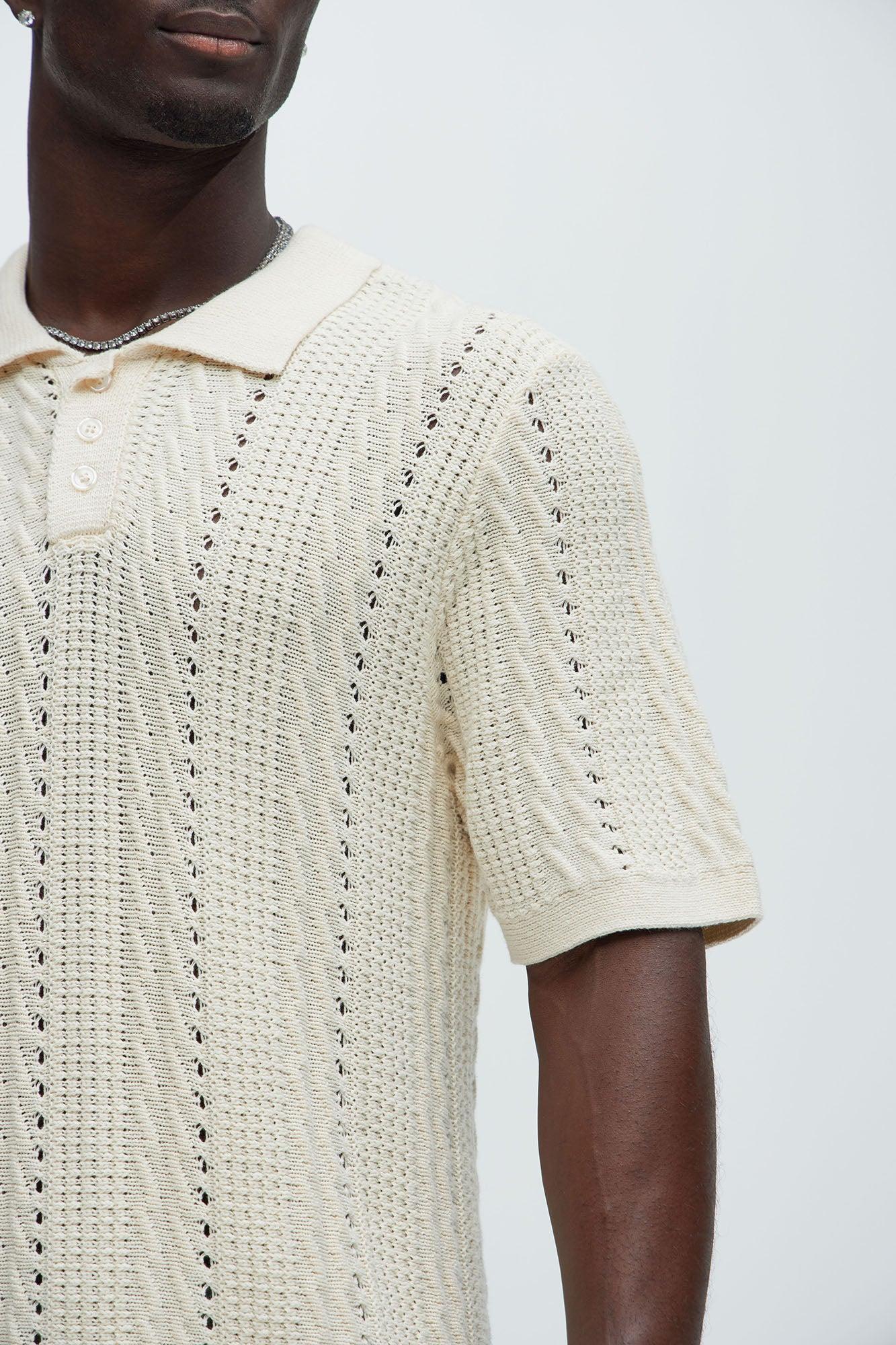 Rue De Rivoli Knitted Polo - Cream Product Image