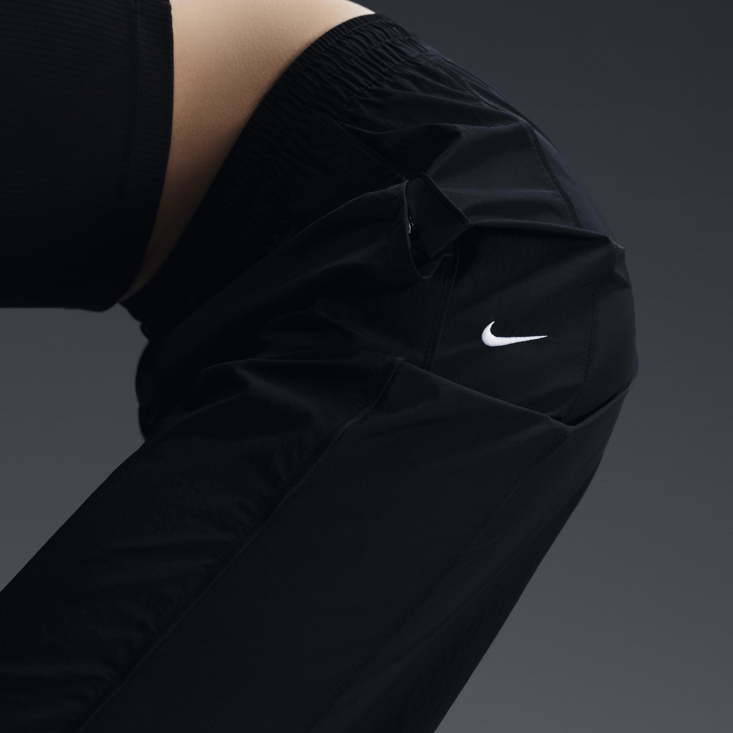 Nike Womens Nike Windrunner Woven HR OH Pants - Womens Black/White Product Image