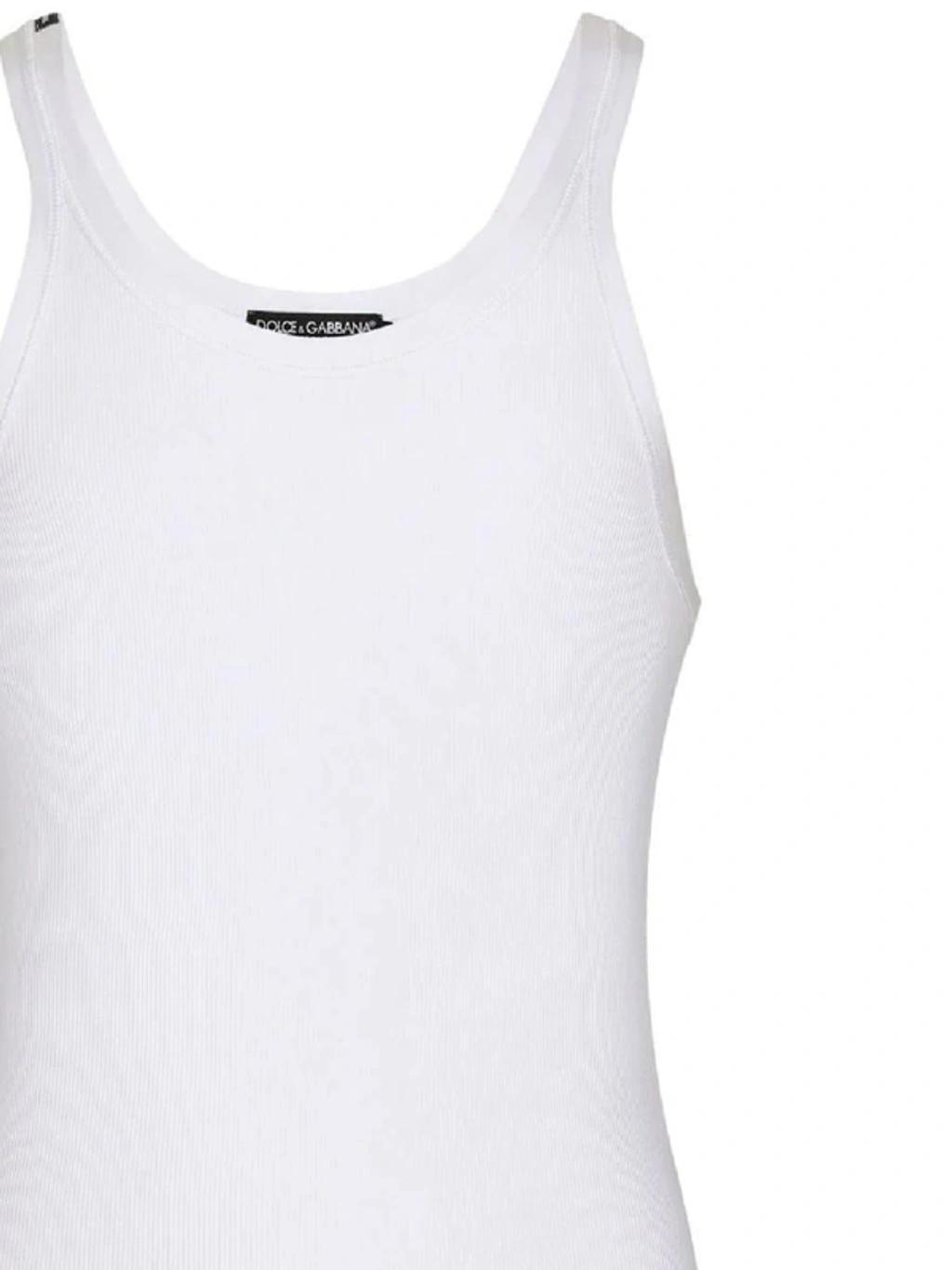 Classic Cotton Tank Top With Comfortable Fit And Versatile Style In White Product Image