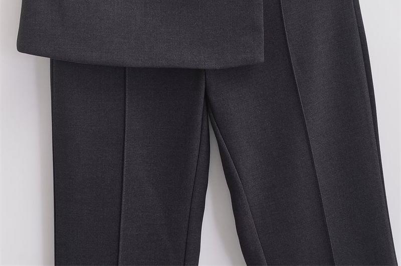 Mid Rise Plain Panel Flared Suit Pants Product Image