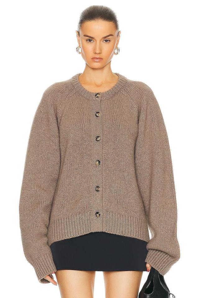 KHAITE Emili Cardigan in Brown Product Image