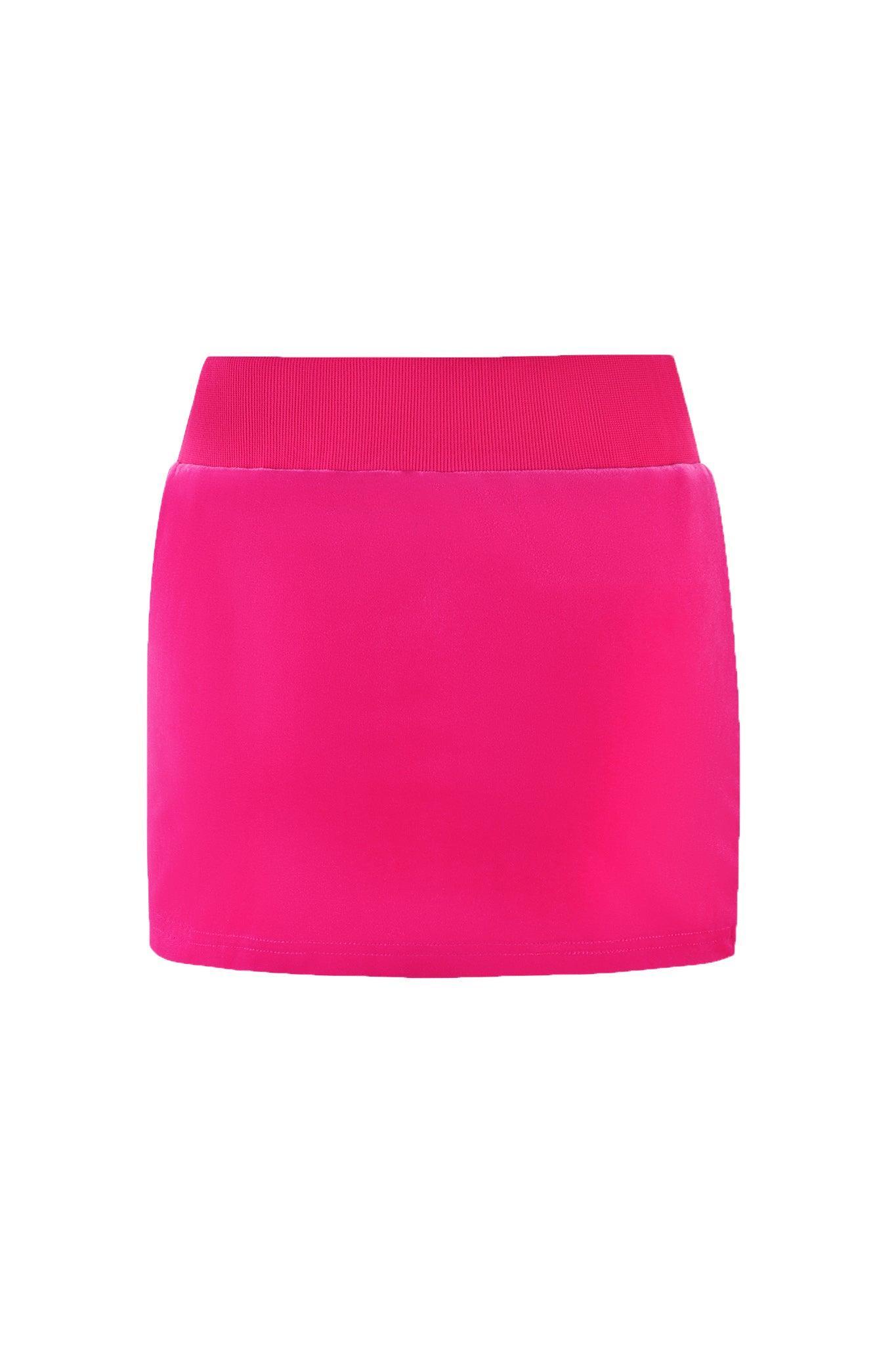 STACEY VELOUR SKIRT - PINK : HOT PINK Product Image