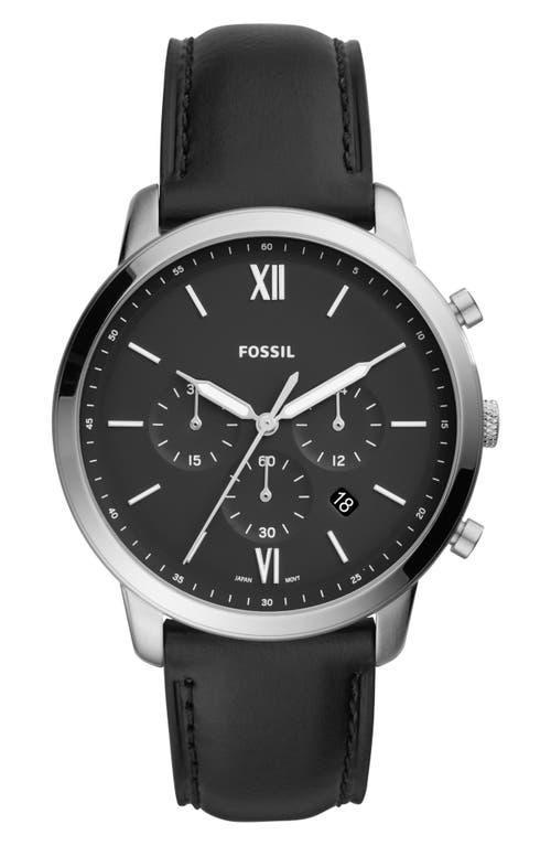 Fossil Neutra Chronograph Black Leather Watch Product Image