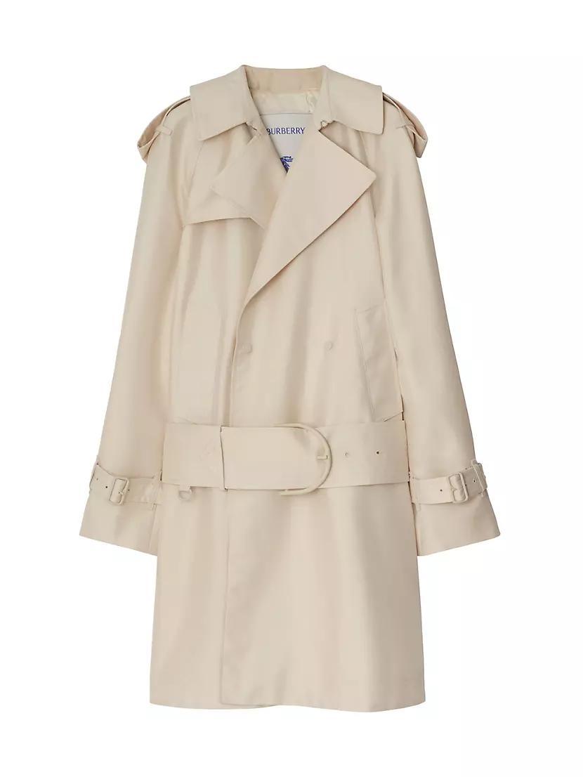 Silk-Blend Belted Trench Coat Product Image