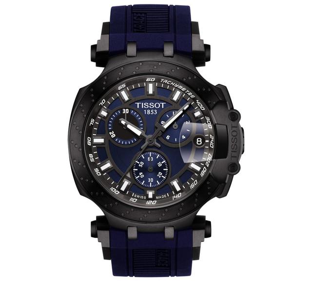 Tissot Mens Swiss Chronograph T-Sport T-Race Black Silicone Strap Watch 47.6mm Product Image