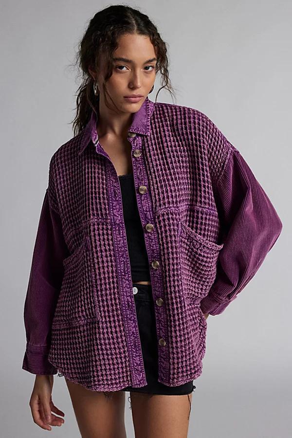 BDG Bryson Waffle Shirt Jacket Top Womens at Urban Outfitters Product Image