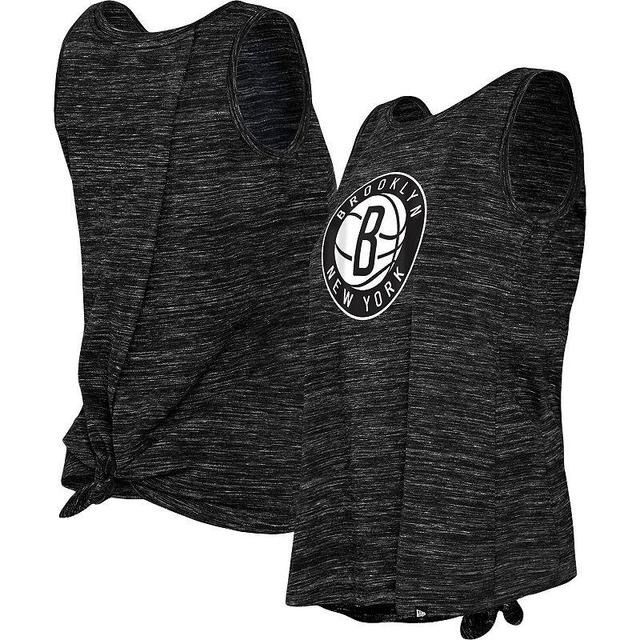 Womens New Era Black Brooklyn Nets Space Dye Active Tank Top Product Image