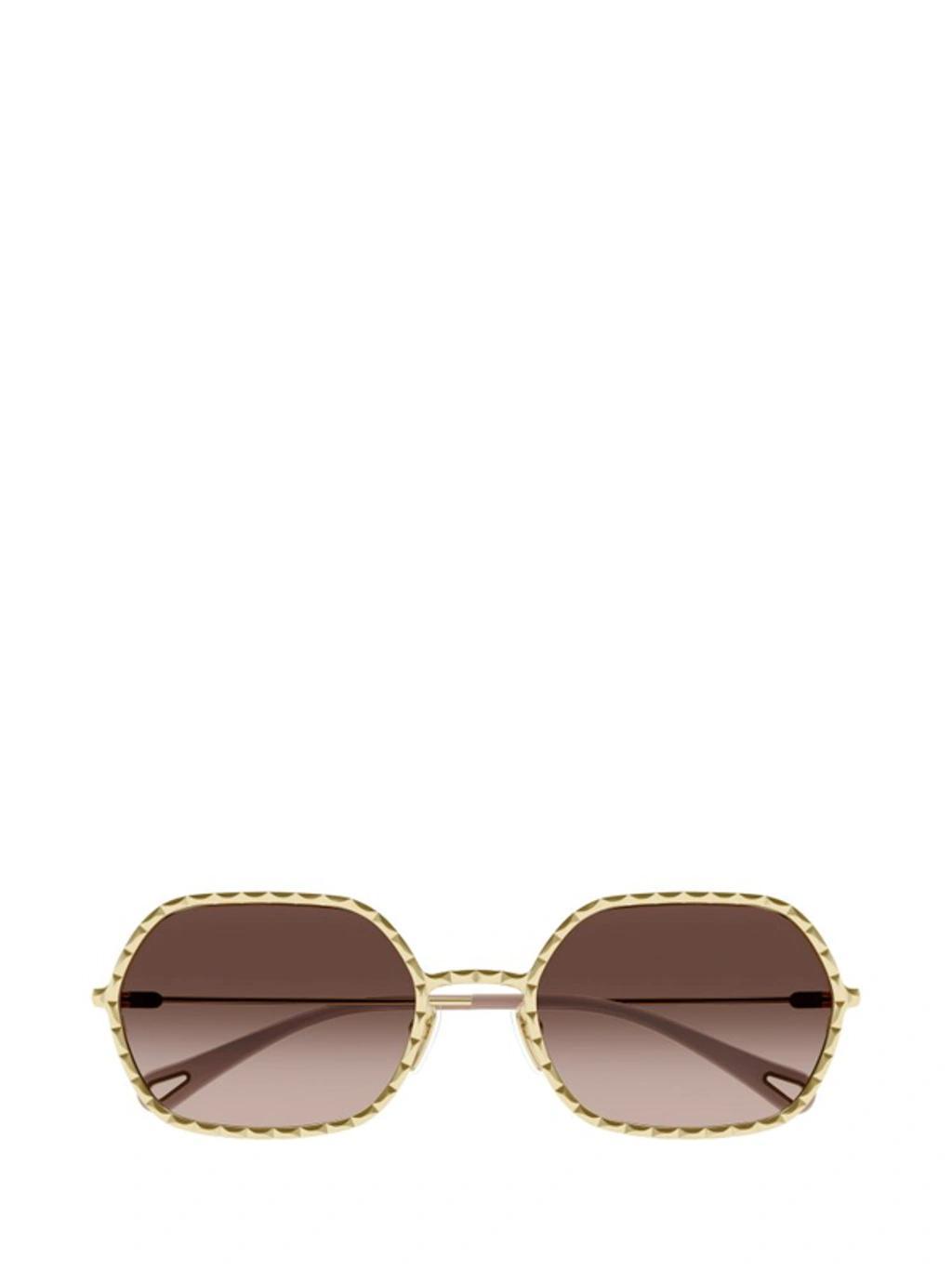 Eyewear Rectangular Frame Sunglasses In Gold Product Image