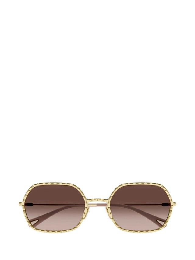 Eyewear Rectangular Frame Sunglasses In Gold Product Image