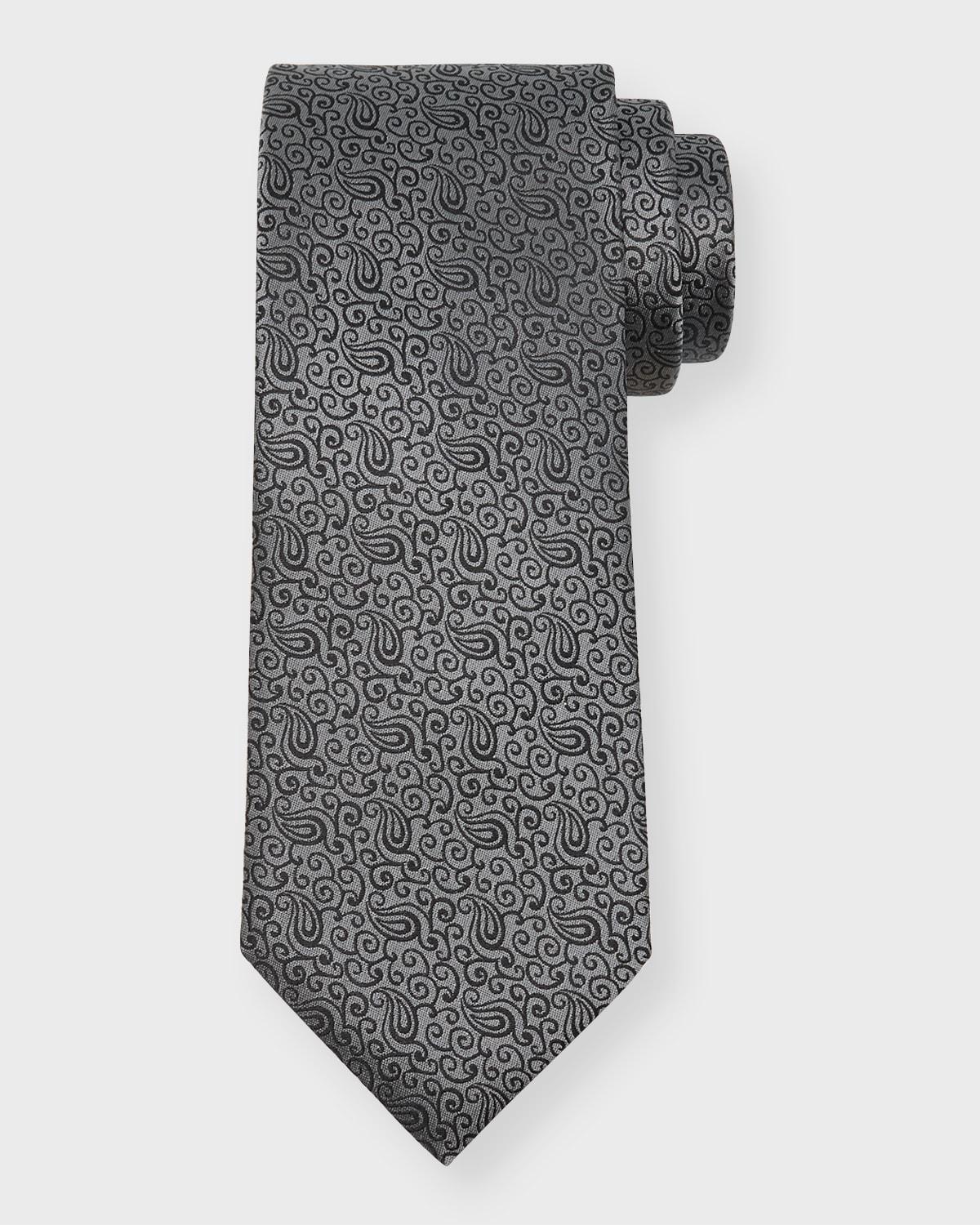 Mens 100 Fili Silk Paisley Jacquard Tie Product Image