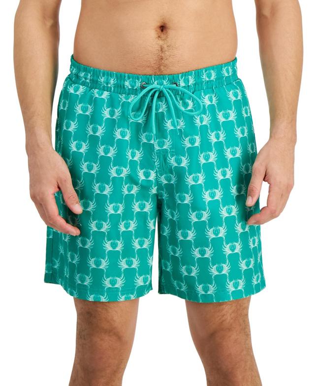 Club Room Mens Crab Toile Printed Quick-Dry 7 Swim Trunks, Created for Macys Product Image