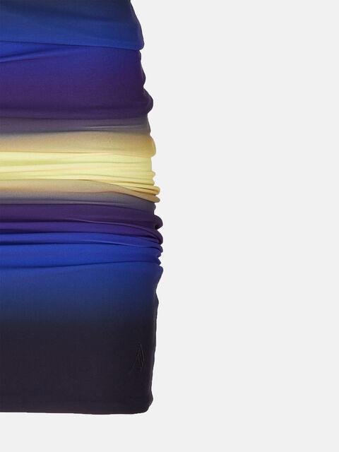 Blue, black and light yellow mini skirt Product Image