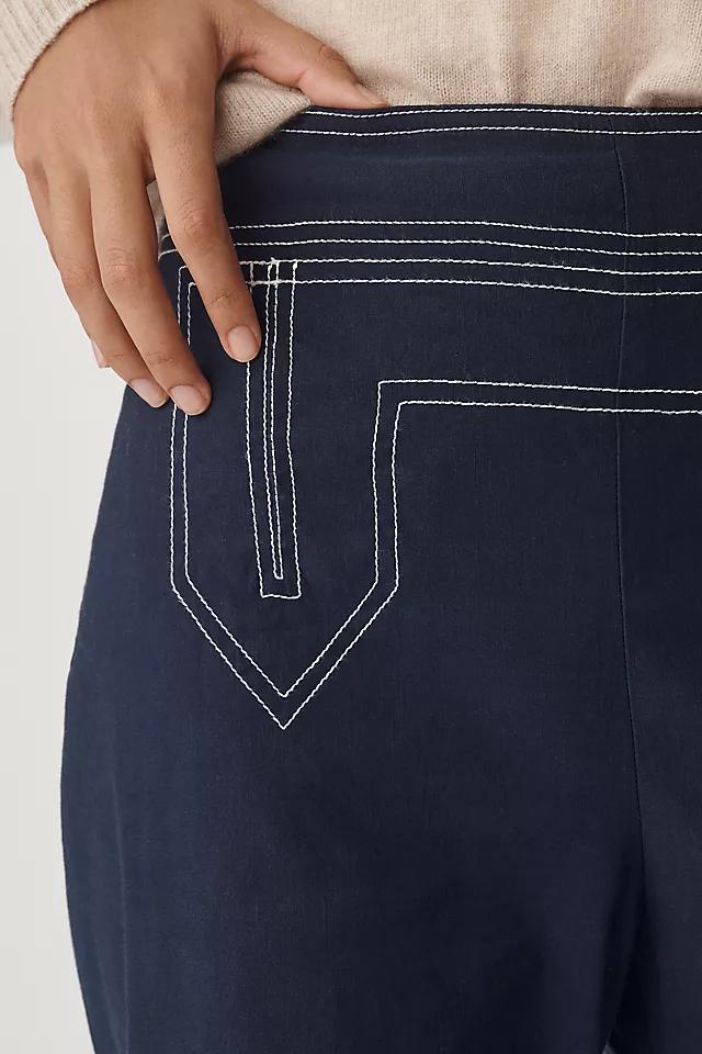 The Colette Cropped High-Rise Wide-Leg Pants by Maeve: Sailor Edition Product Image