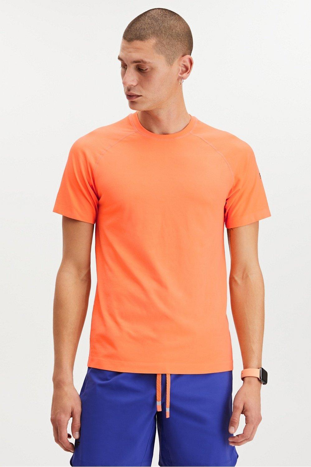 Fabletics Men The Training Day Tee male Orange Burst Size XXL Product Image