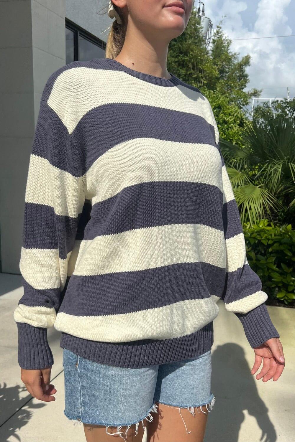 Brianna Cotton Thick Stripe Sweater Product Image